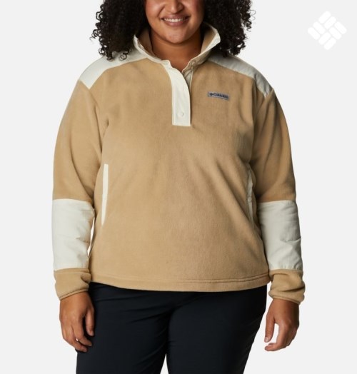 Women's Columbia Benton Springs Crop Sweatshirts Light Brown | Plus Size CA-Y815L